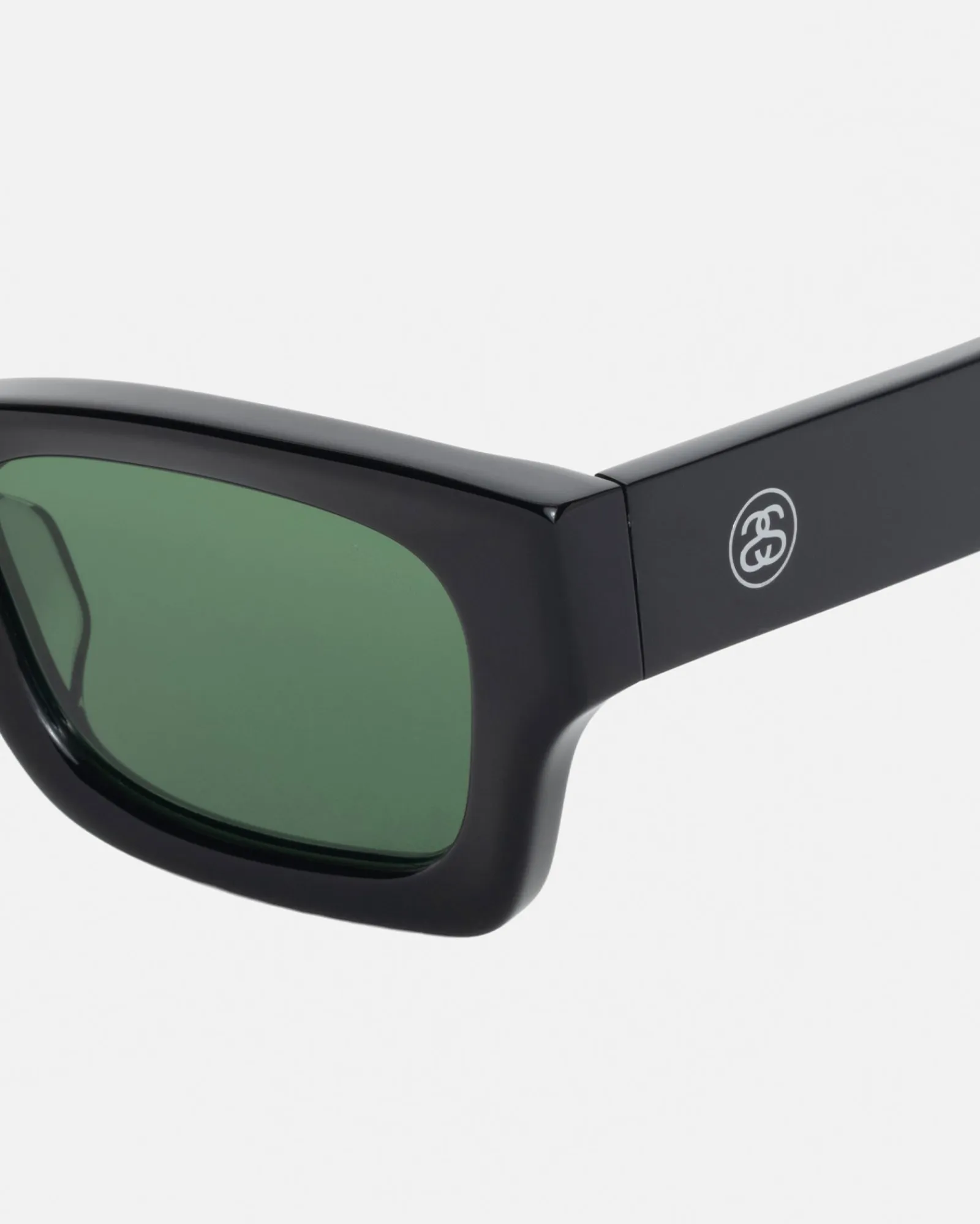Accessories|Eyegear>Stüssy VINCENT SUNGLASSES Black / Green Lens
