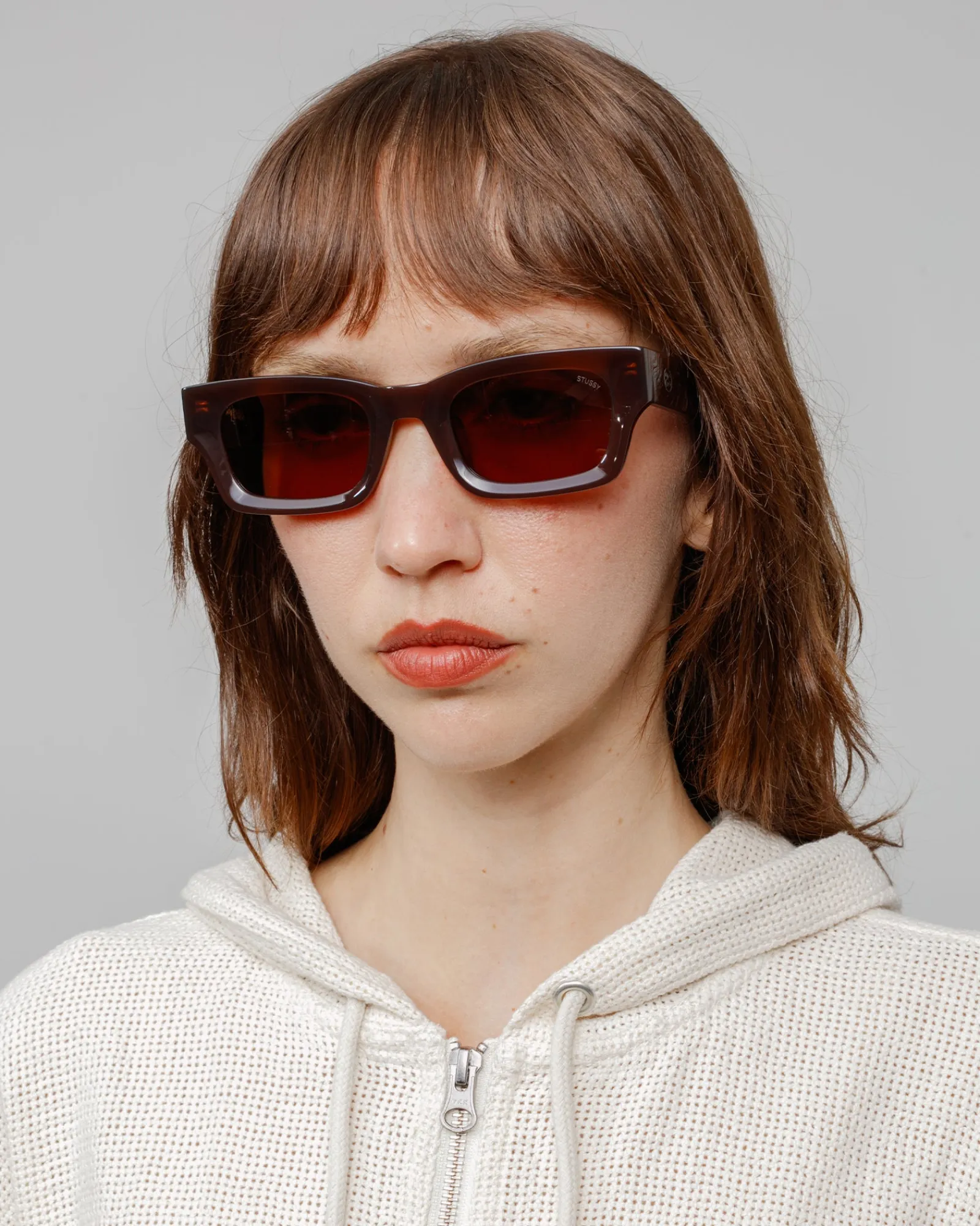 Accessories|Eyegear>Stüssy VINCENT SUNGLASSES Espresso / Brown Lens