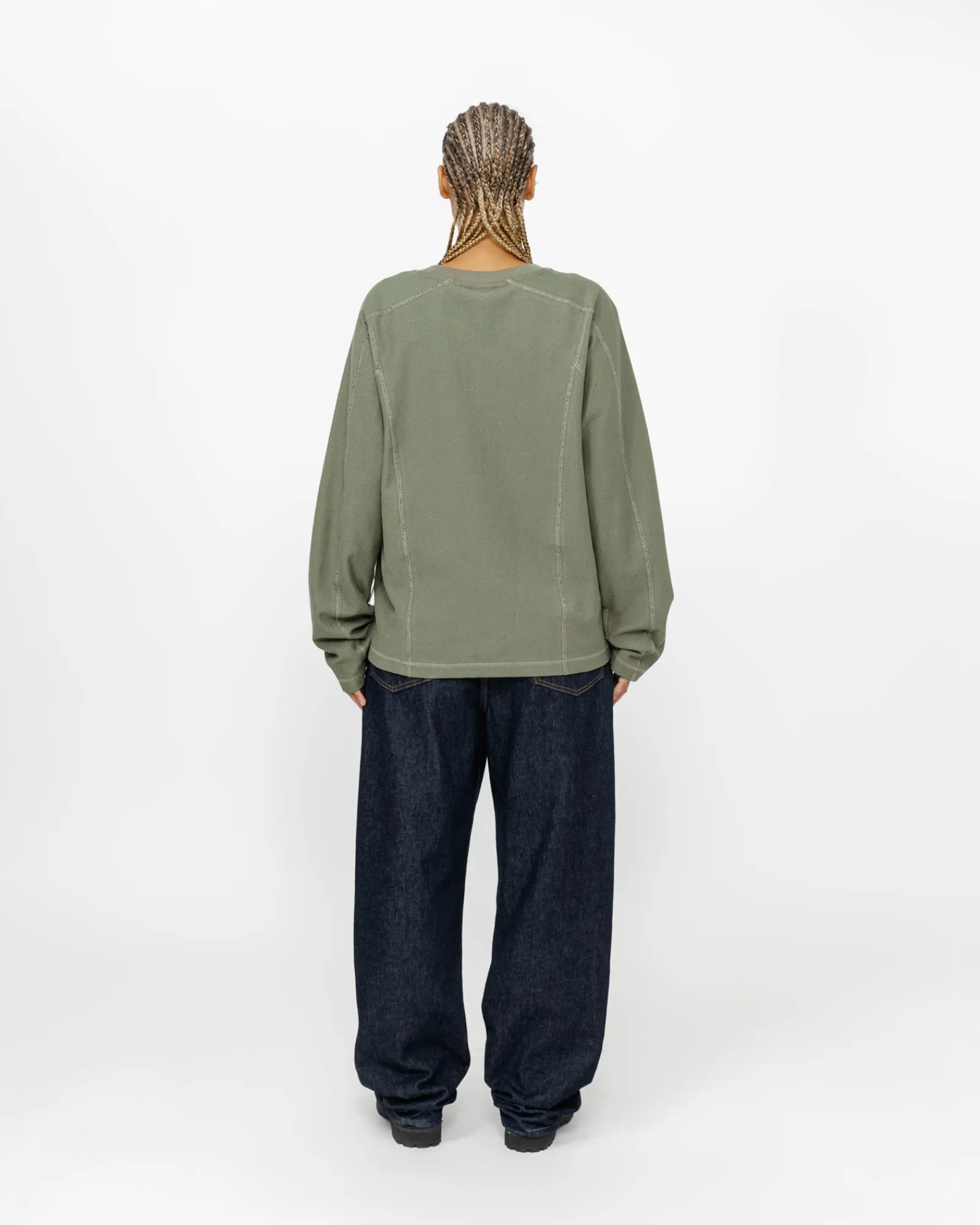Tees>Stüssy WAVE JERSEY CREW Olive