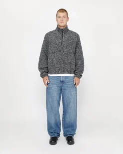 Knits>Stüssy WOOL BLEND SHERPA MOCK NECK Black