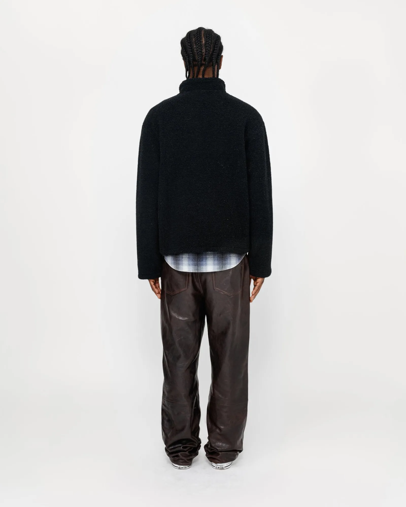 Knits>Stüssy WOOL BLEND SHERPA PULLOVER Black