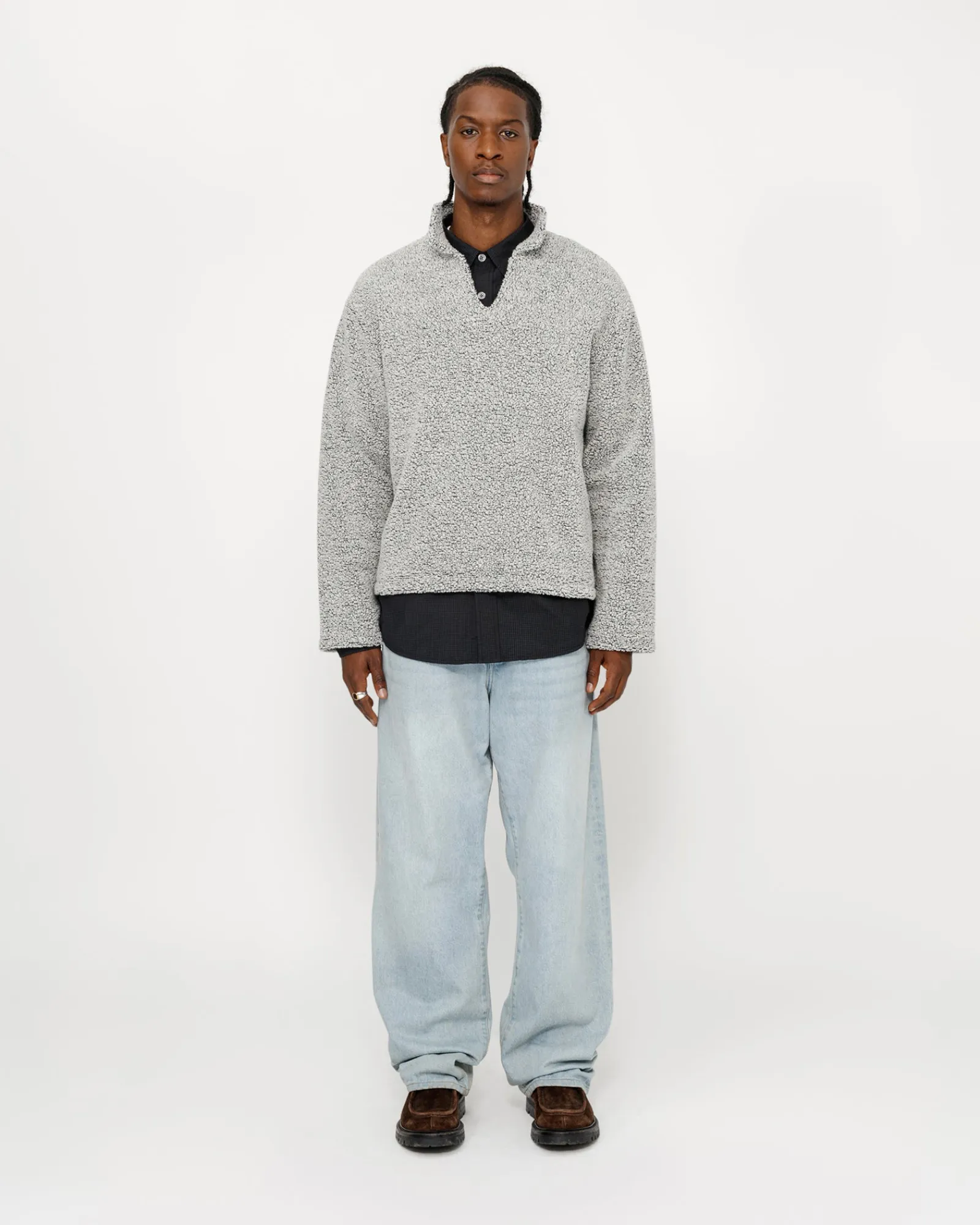 Knits>Stüssy WOOL BLEND SHERPA PULLOVER Cloud