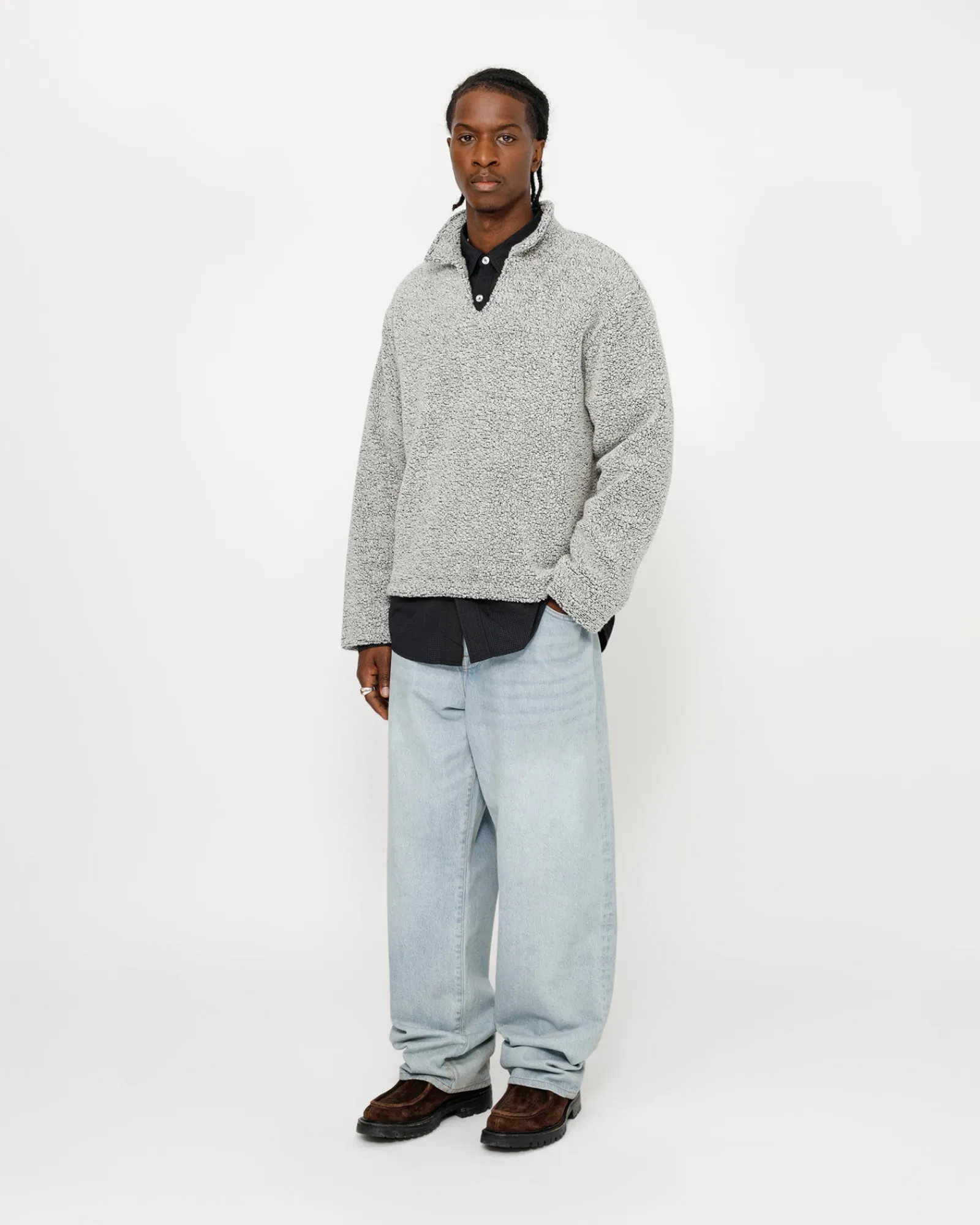 Knits>Stüssy WOOL BLEND SHERPA PULLOVER Cloud