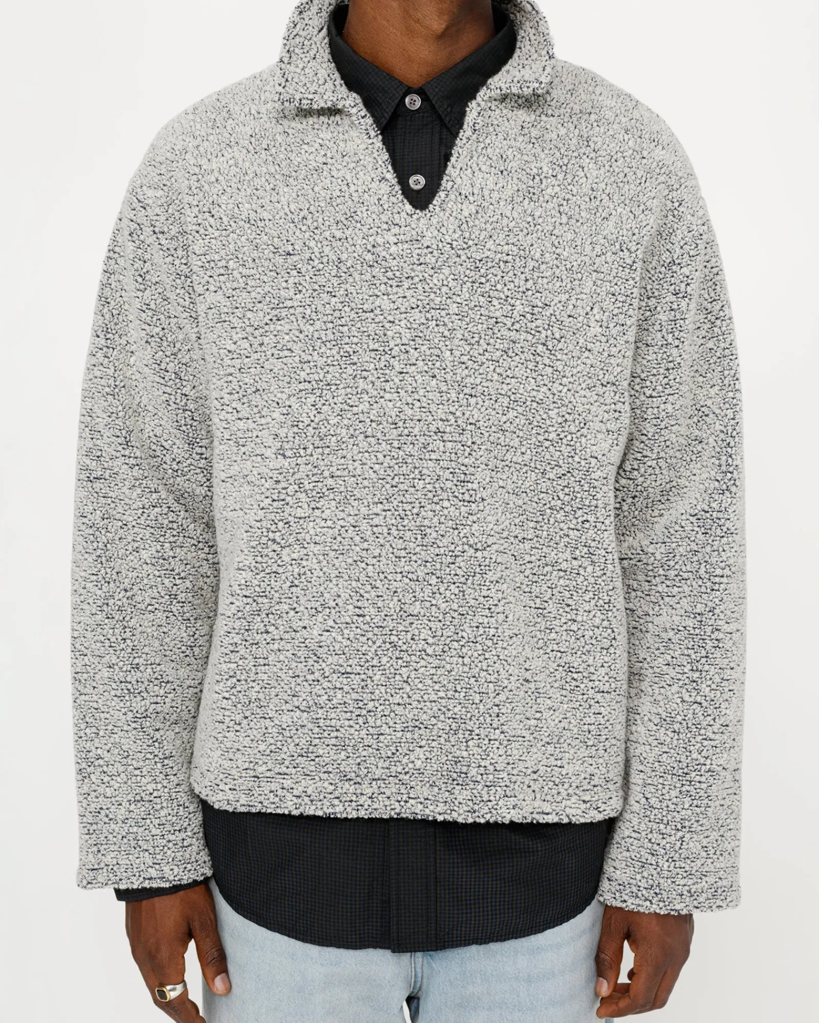 Knits>Stüssy WOOL BLEND SHERPA PULLOVER Cloud