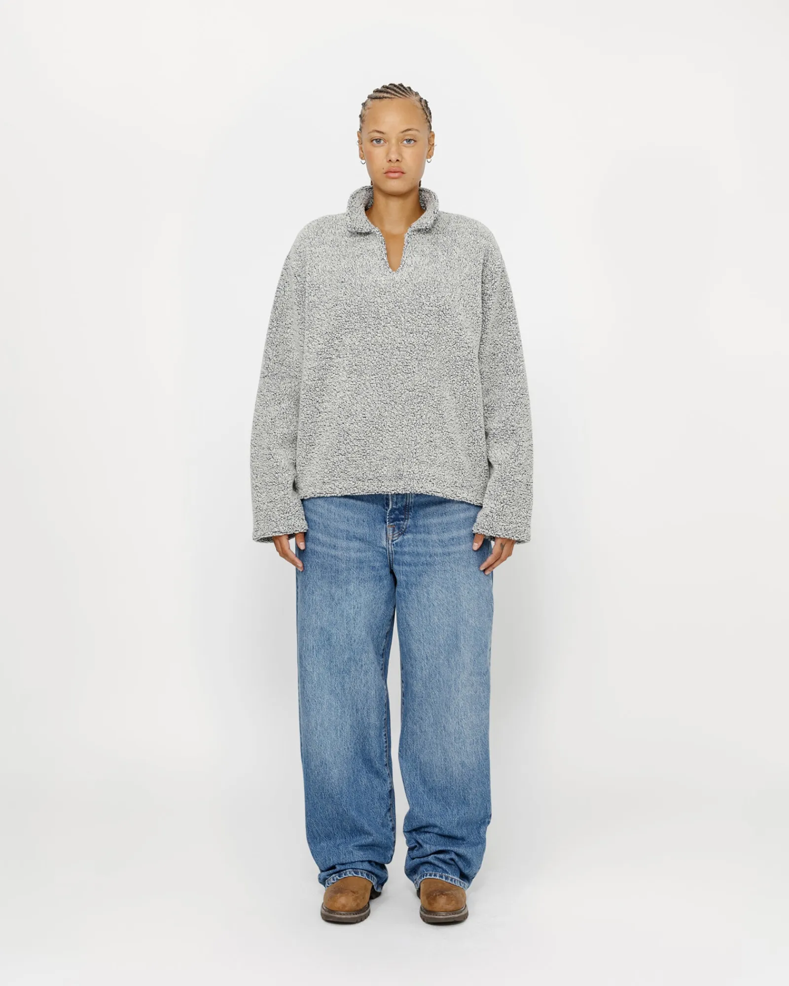 Knits>Stüssy WOOL BLEND SHERPA PULLOVER Cloud