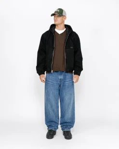 Outerwear>Stüssy WORK JACKET CANVAS NEEDLE PUNCH Black