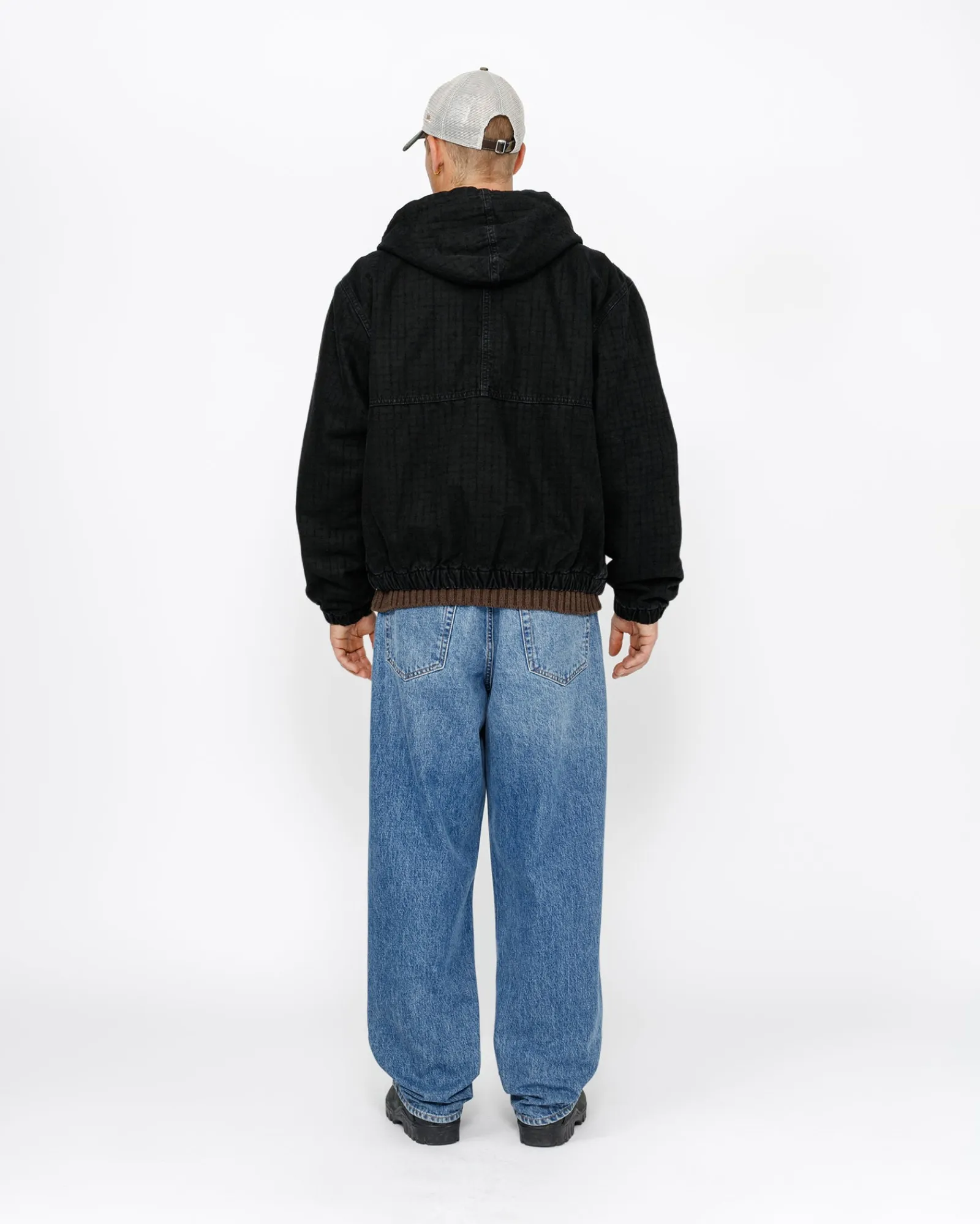 Outerwear>Stüssy WORK JACKET CANVAS NEEDLE PUNCH Black