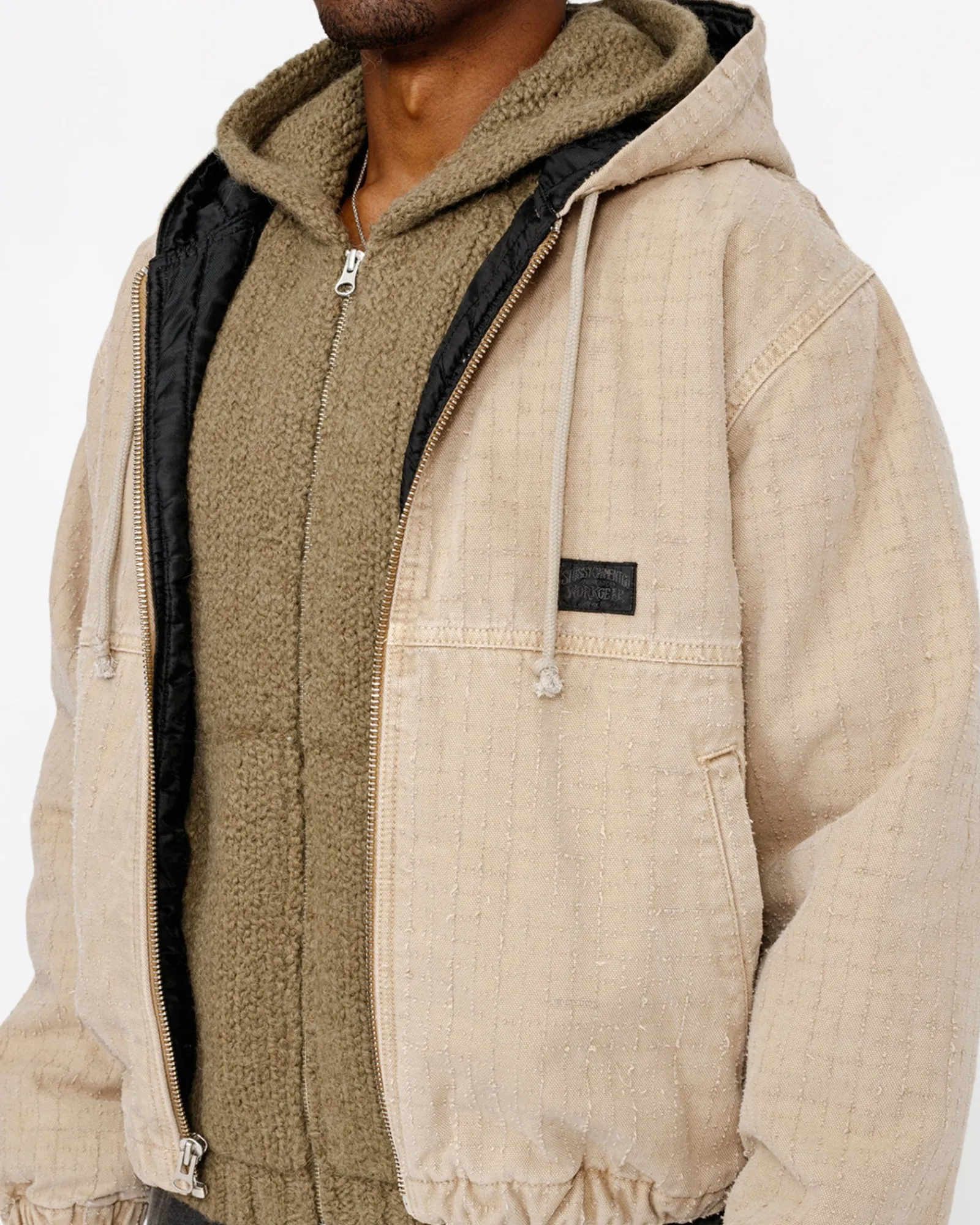 Outerwear>Stüssy WORK JACKET CANVAS NEEDLE PUNCH Khaki