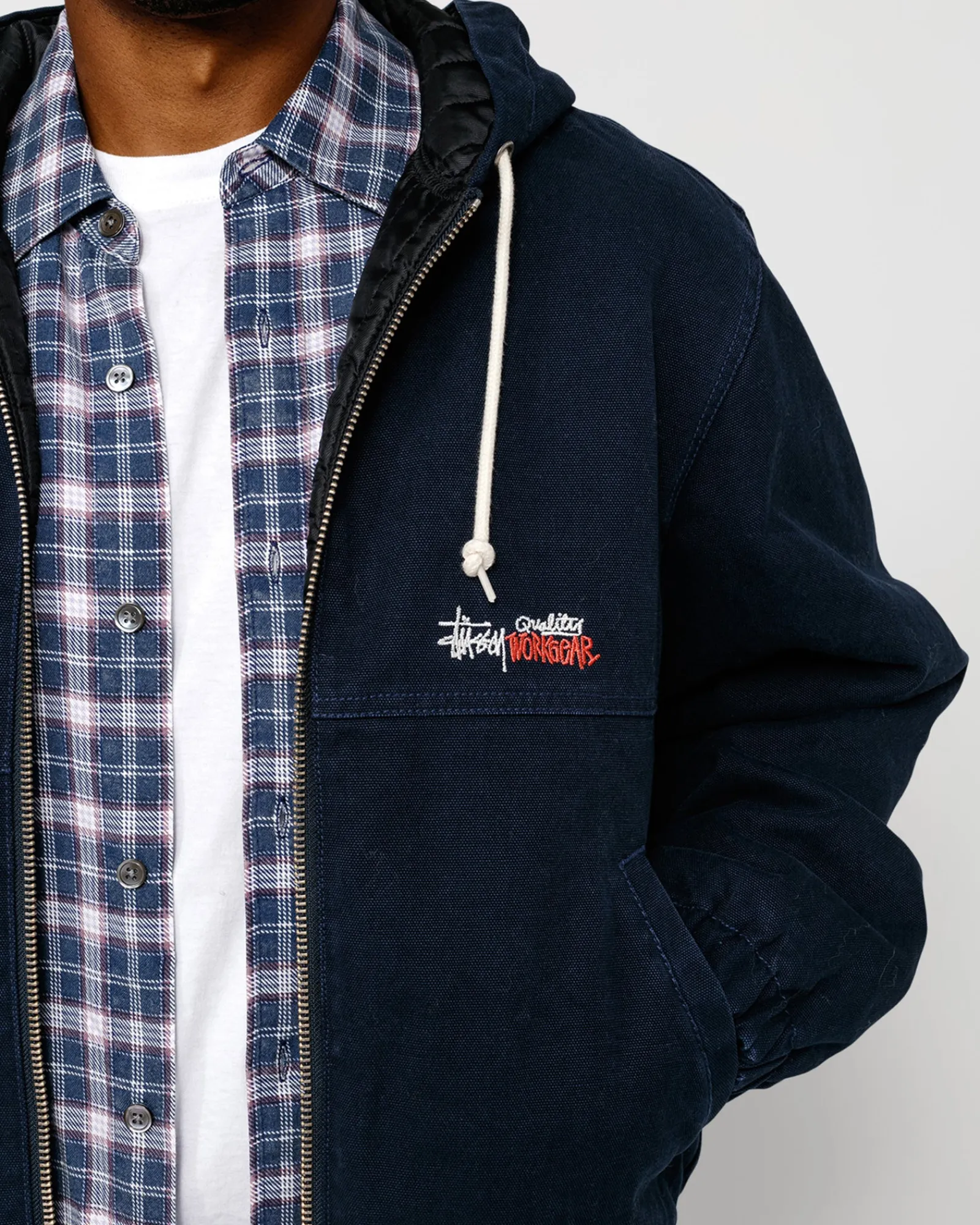 Outerwear>Stüssy WORK JACKET INSULATED CANVAS Navy