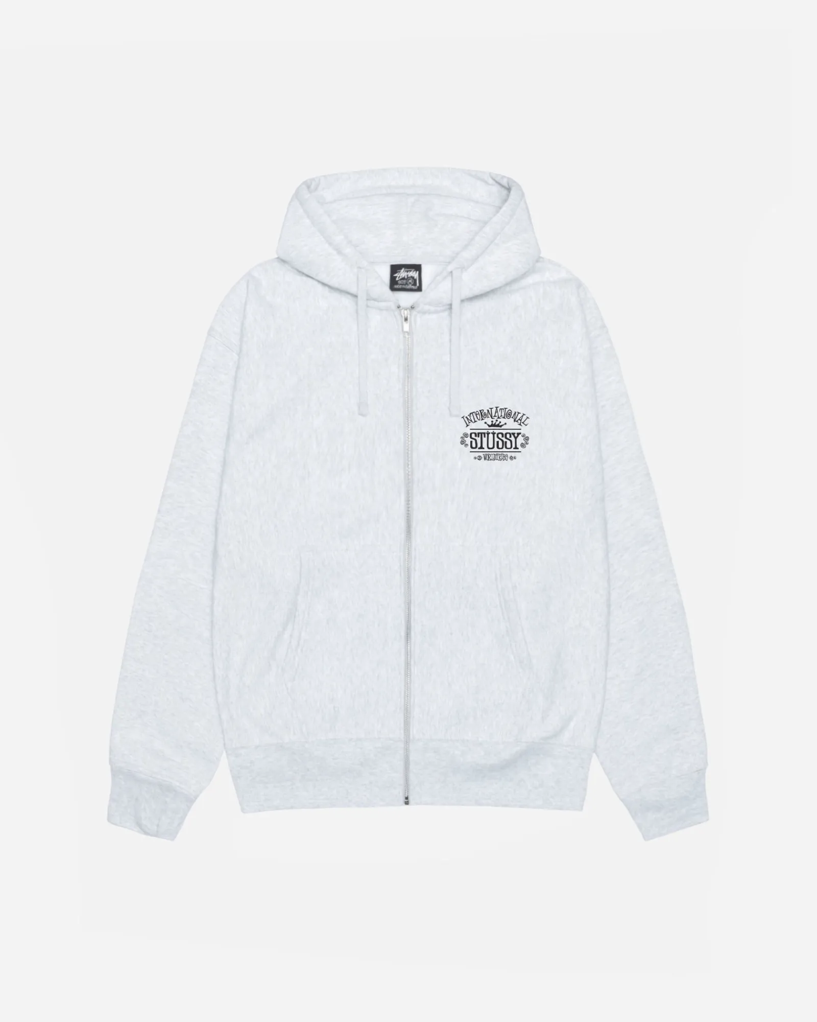 Hoodies>Stüssy WORLDWIDE ZIP HOODIE Ash Heather