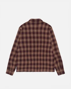 Shirts>Stüssy ZIP SHIRT TWISTED YARN PLAID Brown
