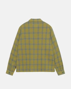 Shirts>Stüssy ZIP SHIRT TWISTED YARN PLAID Green